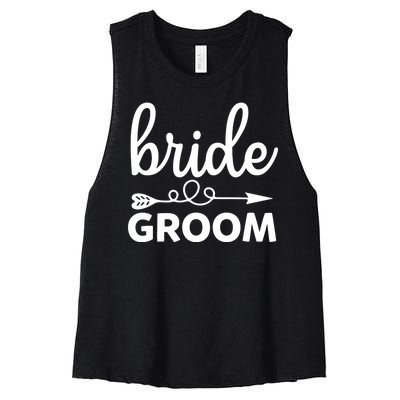 Bride Groom Women's Racerback Cropped Tank