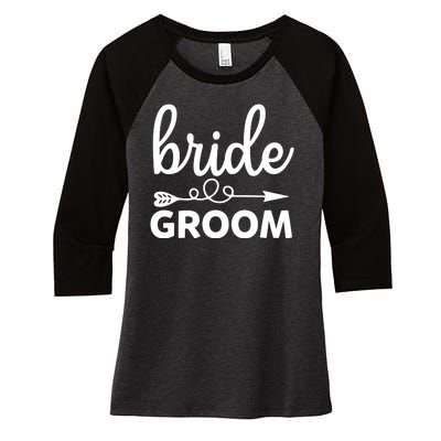 Bride Groom Women's Tri-Blend 3/4-Sleeve Raglan Shirt