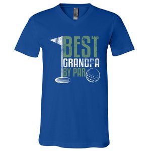 Best Grandpa By Par FatherS Day Golf Grandad Golfing Gift V-Neck T-Shirt