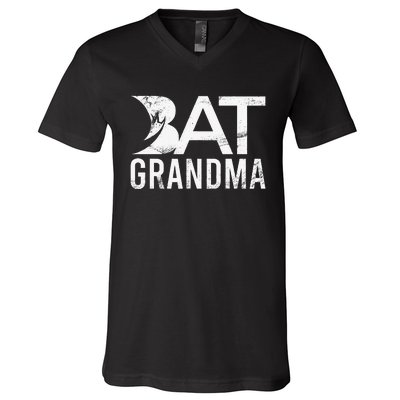 Bat Grandma V-Neck T-Shirt