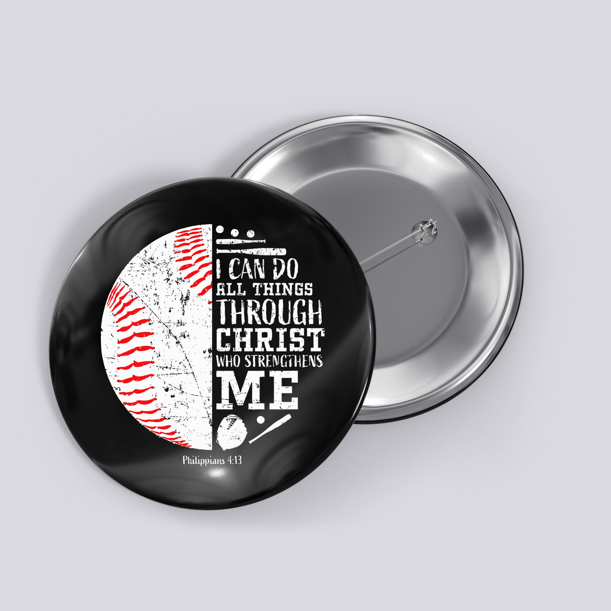 Baseball Gifts Bible Verse Sayings Philippians 413  Button