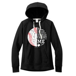 Baseball Gifts Bible Verse Sayings Philippians 413  Women's Fleece Hoodie