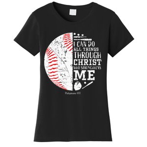 Baseball Gifts Bible Verse Sayings Philippians 413  Women's T-Shirt