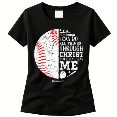 Baseball Gifts Bible Verse Sayings Philippians 413  Womens T-Shirt
