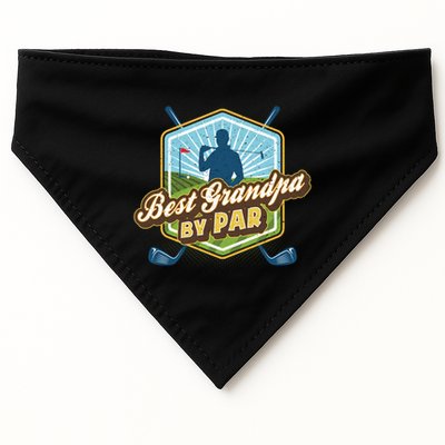 Best Grandpa By Par FatherS Day Golf Dad Gift USA-Made Doggie Bandana