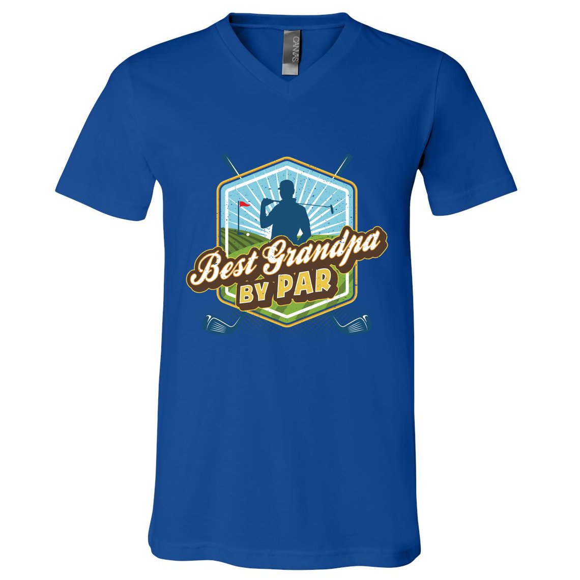 Best Grandpa By Par FatherS Day Golf Dad Gift V-Neck T-Shirt