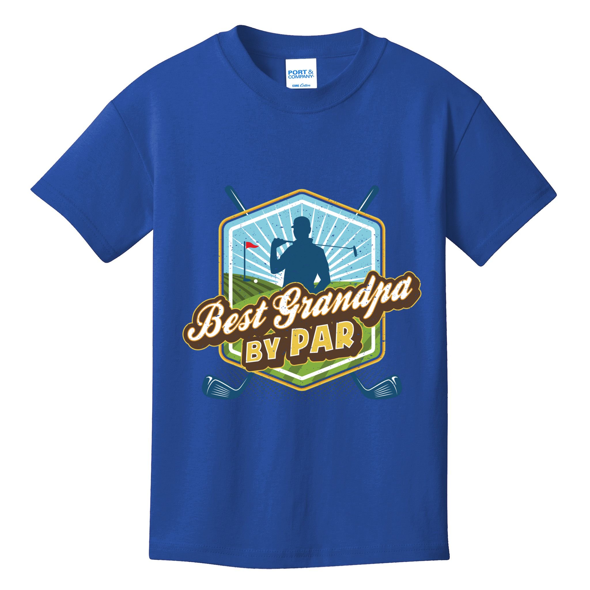 Best Grandpa By Par FatherS Day Golf Dad Gift Kids T-Shirt