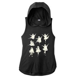 Ballet Ghost Ballet Dancer Spooky Dance Teacher Halloween Ladies PosiCharge Tri-Blend Wicking Draft Hoodie Tank