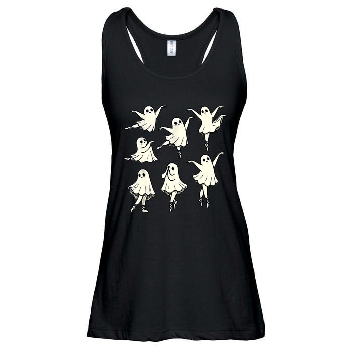 Ballet Ghost Ballet Dancer Spooky Dance Teacher Halloween Ladies Essential Flowy Tank