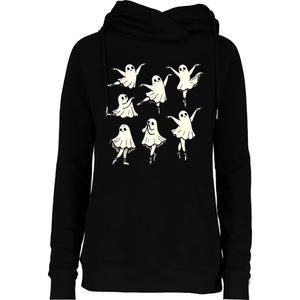 Ballet Ghost Ballet Dancer Spooky Dance Teacher Halloween Womens Funnel Neck Pullover Hood