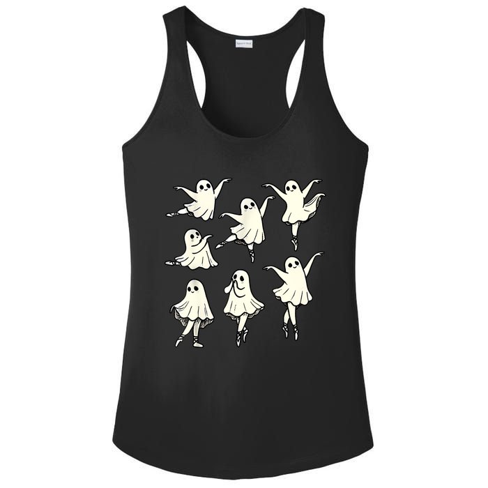 Ballet Ghost Ballet Dancer Spooky Dance Teacher Halloween Ladies PosiCharge Competitor Racerback Tank