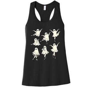 Ballet Ghost Ballet Dancer Spooky Dance Teacher Halloween Women's Racerback Tank