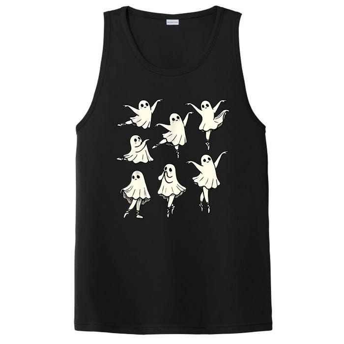 Ballet Ghost Ballet Dancer Spooky Dance Teacher Halloween PosiCharge Competitor Tank