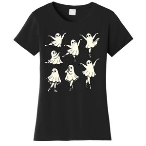 Ballet Ghost Ballet Dancer Spooky Dance Teacher Halloween Women's T-Shirt