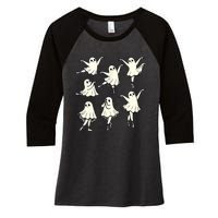 Ballet Ghost Ballet Dancer Spooky Dance Teacher Halloween Women's Tri-Blend 3/4-Sleeve Raglan Shirt