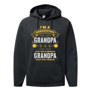 Beekeeper Grandpa Bee Bees Apiarist Father Performance Fleece Hoodie