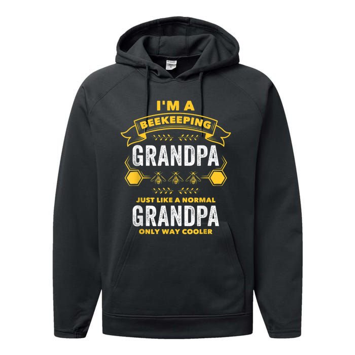 Beekeeper Grandpa Bee Bees Apiarist Father Performance Fleece Hoodie