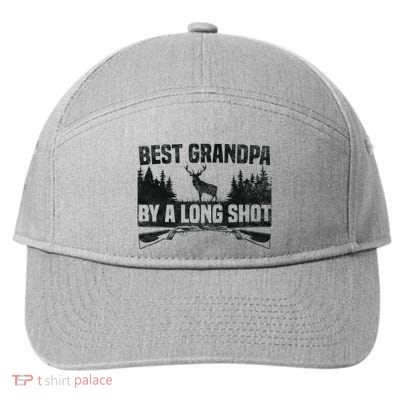Best Grandpa By A Long Shot Deer Hunting Grandpa 7-Panel Snapback Hat