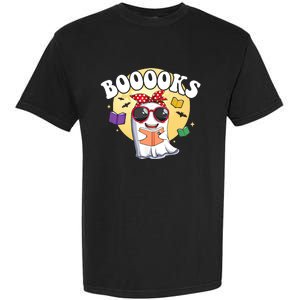 Booooks Ghost Boo Read Books Library Funny Halloween Gift Garment-Dyed Heavyweight T-Shirt