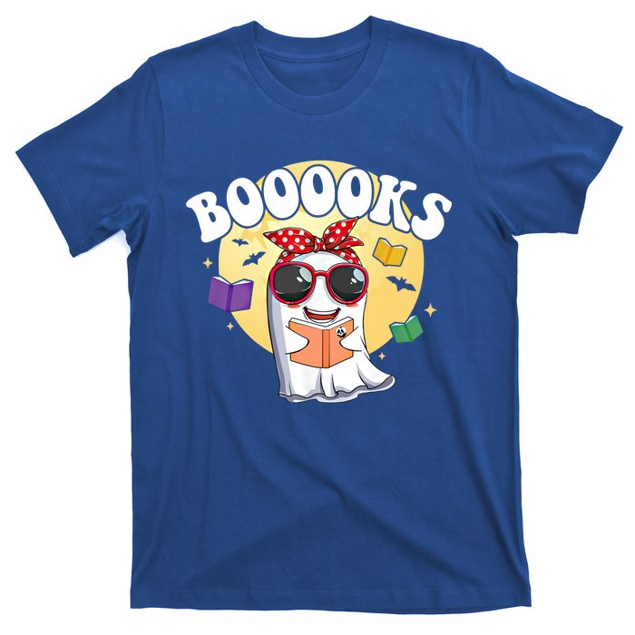 Booooks Ghost Boo Read Books Library Funny Halloween Gift T-Shirt