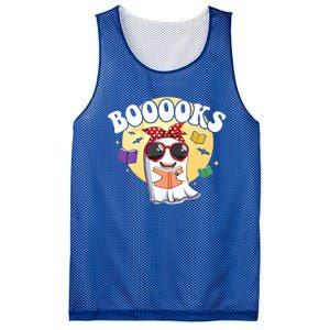 Booooks Ghost Boo Read Books Library Funny Halloween Gift Mesh Reversible Basketball Jersey Tank