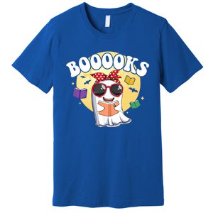 Booooks Ghost Boo Read Books Library Funny Halloween Gift Premium T-Shirt