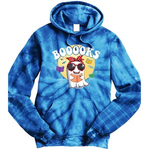 Booooks Ghost Boo Read Books Library Funny Halloween Gift Tie Dye Hoodie