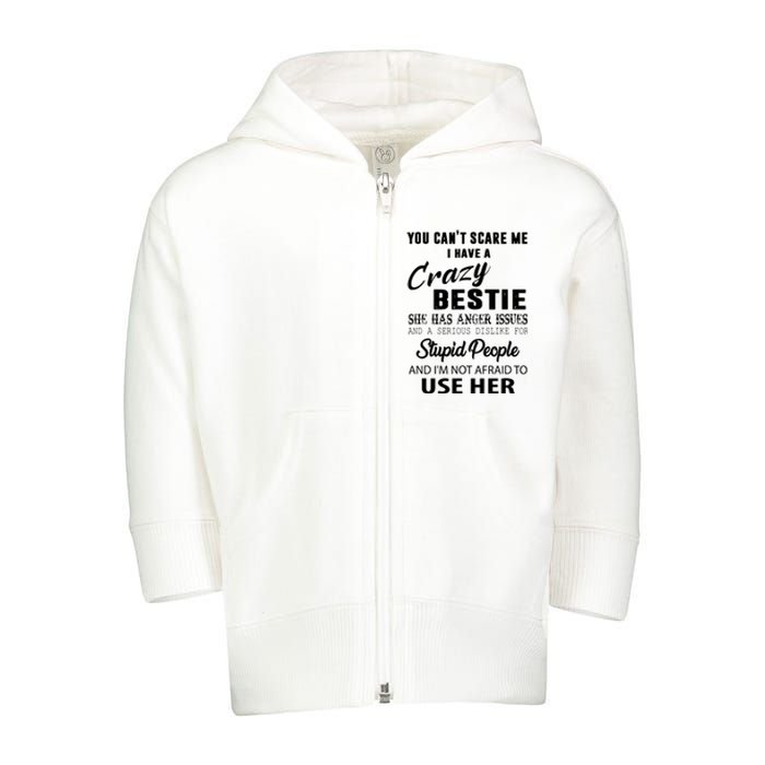 Bestie Gift Bff Best Friend Gift Funny Bestie Toddler Zip Fleece Hoodie