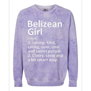 BELIZEAN GIRL BELIZE Gift Funny Country Home Roots Descent Colorblast Crewneck Sweatshirt