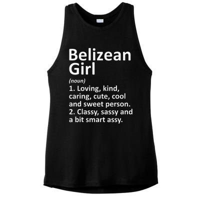 BELIZEAN GIRL BELIZE Gift Funny Country Home Roots Descent Ladies PosiCharge Tri-Blend Wicking Tank