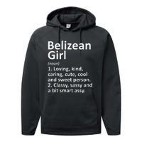 BELIZEAN GIRL BELIZE Gift Funny Country Home Roots Descent Performance Fleece Hoodie