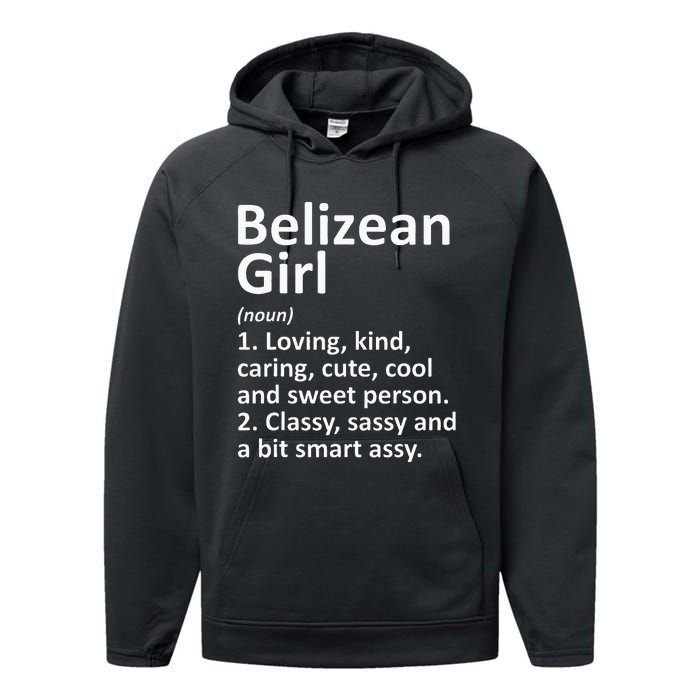 BELIZEAN GIRL BELIZE Gift Funny Country Home Roots Descent Performance Fleece Hoodie