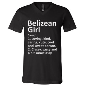 BELIZEAN GIRL BELIZE Gift Funny Country Home Roots Descent V-Neck T-Shirt