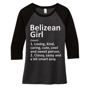 BELIZEAN GIRL BELIZE Gift Funny Country Home Roots Descent Women's Tri-Blend 3/4-Sleeve Raglan Shirt