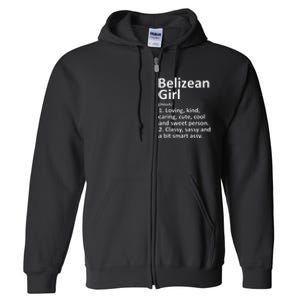 BELIZEAN GIRL BELIZE Gift Funny Country Home Roots Descent Full Zip Hoodie