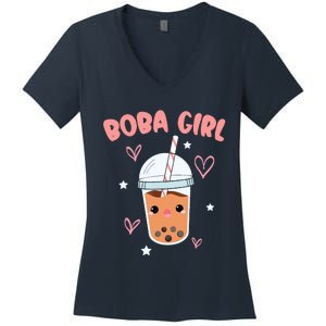 Boba Girl Bubble Tea Women's V-Neck T-Shirt