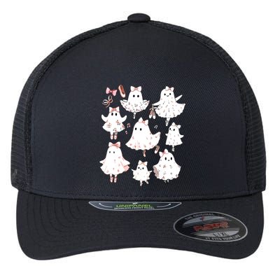 Ballet Ghost Ballet Dancer Spooky Dance Teacher Halloween Flexfit Unipanel Trucker Cap