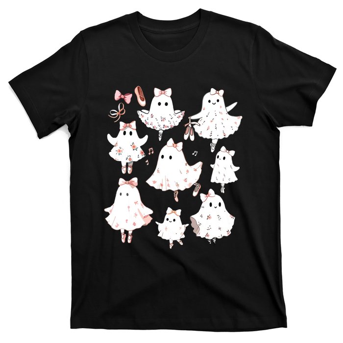 Ballet Ghost Ballet Dancer Spooky Dance Teacher Halloween T-Shirt