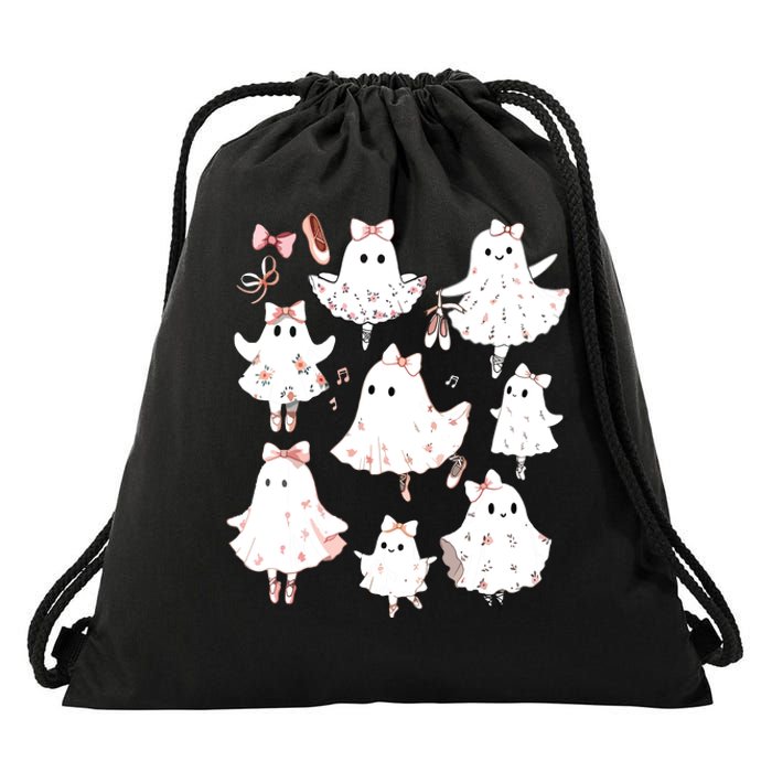 Ballet Ghost Ballet Dancer Spooky Dance Teacher Halloween Drawstring Bag