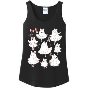 Ballet Ghost Ballet Dancer Spooky Dance Teacher Halloween Ladies Essential Tank