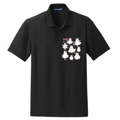 Ballet Ghost Ballet Dancer Spooky Dance Teacher Halloween Dry Zone Grid Polo