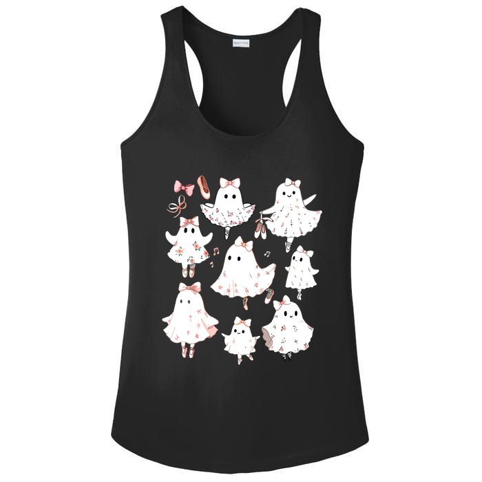 Ballet Ghost Ballet Dancer Spooky Dance Teacher Halloween Ladies PosiCharge Competitor Racerback Tank