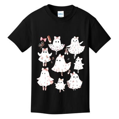 Ballet Ghost Ballet Dancer Spooky Dance Teacher Halloween Kids T-Shirt