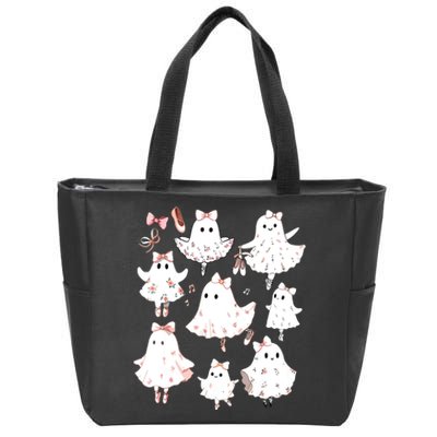 Ballet Ghost Ballet Dancer Spooky Dance Teacher Halloween Zip Tote Bag