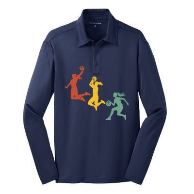 Basketball Girl Basketball Hoops Lovers Silk Touch Performance Long Sleeve Polo