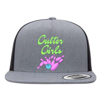 Bowling Gutter Flat Bill Trucker Hat