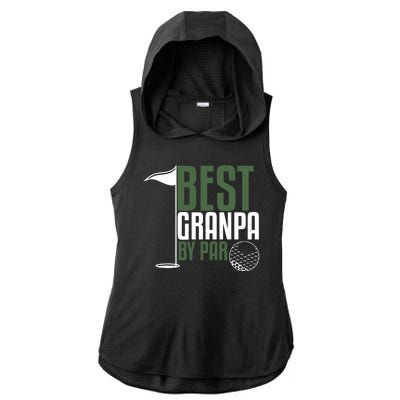 Best Grandpa By Par Fathers Day Golf Ladies PosiCharge Tri-Blend Wicking Draft Hoodie Tank