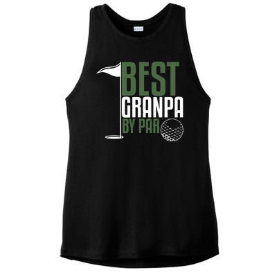 Best Grandpa By Par Fathers Day Golf Ladies PosiCharge Tri-Blend Wicking Tank