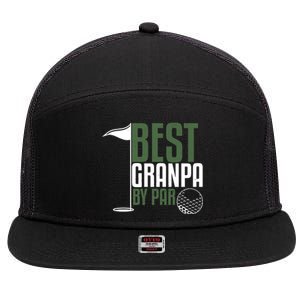 Best Grandpa By Par Fathers Day Golf 7 Panel Mesh Trucker Snapback Hat