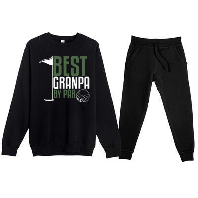 Best Grandpa By Par Fathers Day Golf Premium Crewneck Sweatsuit Set